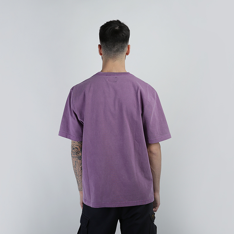 мужская сиреневая футболка Stussy Stock S/SL Crew 1140137-purple - цена, описание, фото 3